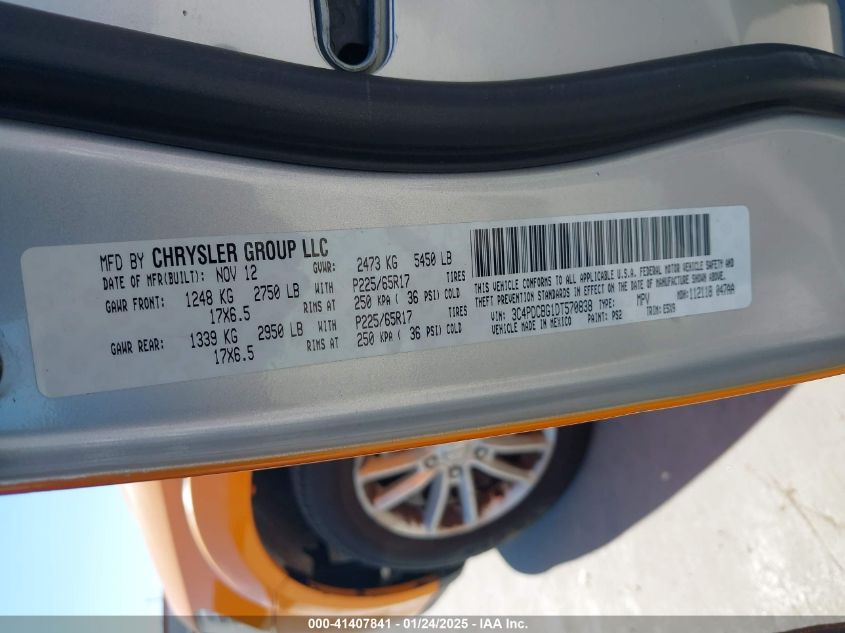 VIN 3C4PDCBG1DT570838 2013 Dodge Journey, Sxt no.9