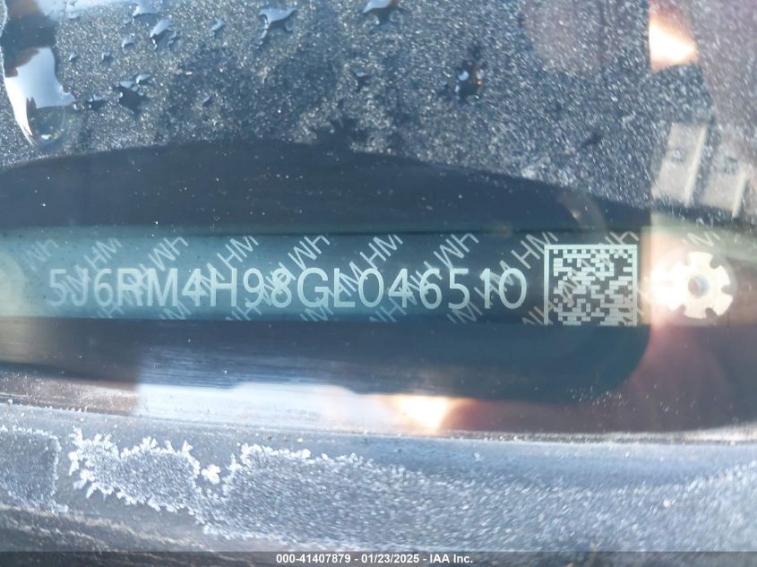 2016 Honda Cr-V Touring VIN: 5J6RM4H98GL046510 Lot: 41407879