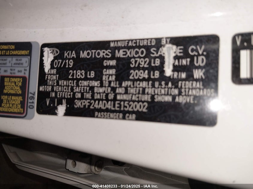 2020 KIA FORTE LXS - 3KPF24AD4LE152002