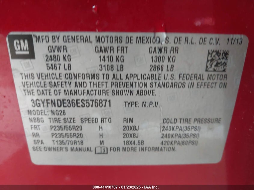 2014 CADILLAC SRX PREMIUM COLLECTION - 3GYFNDE36ES576871