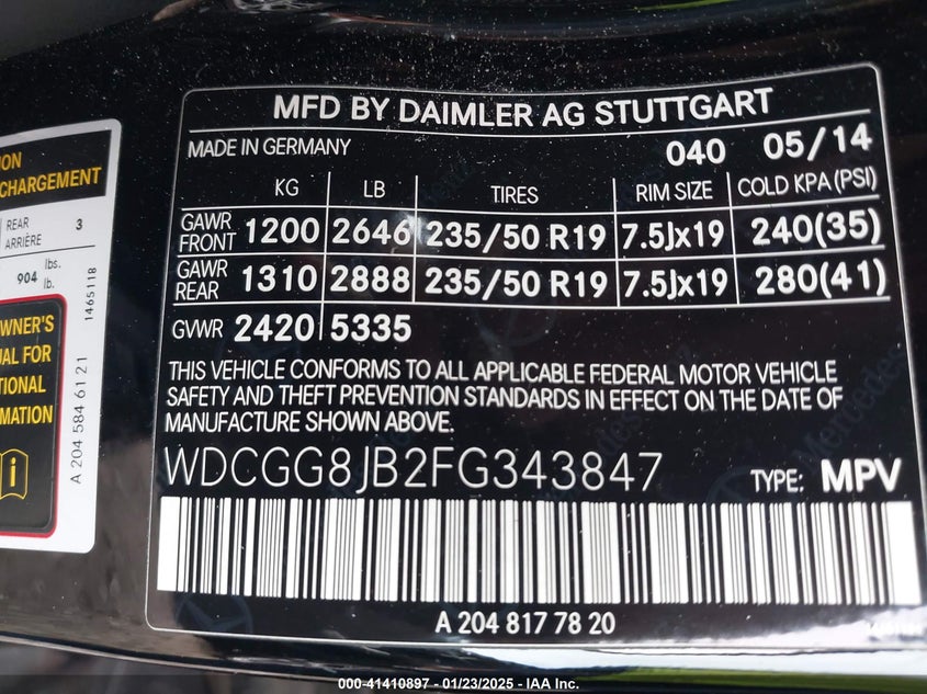 2015 MERCEDES-BENZ GLK 350 4MATIC - WDCGG8JB2FG343847