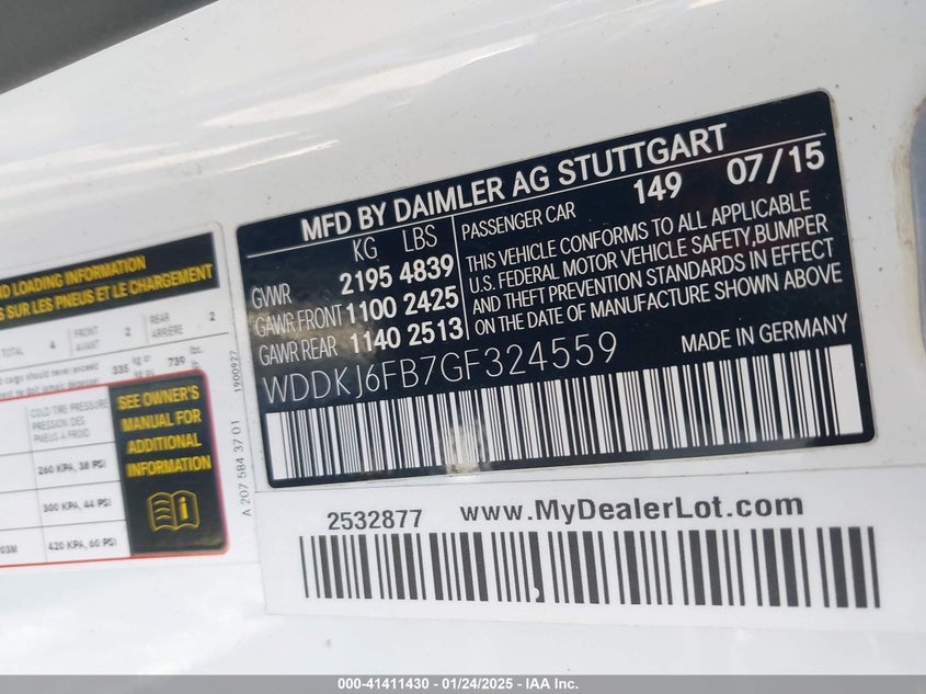 2016 MERCEDES-BENZ E 400 - WDDKJ6FB7GF324559