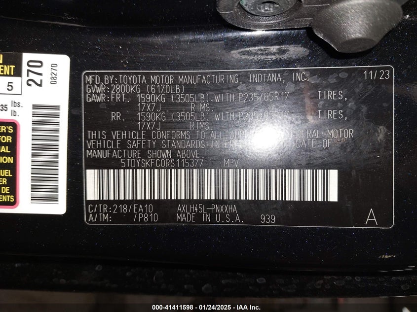 2024 TOYOTA SIENNA XLE - 5TDYSKFC0RS115377