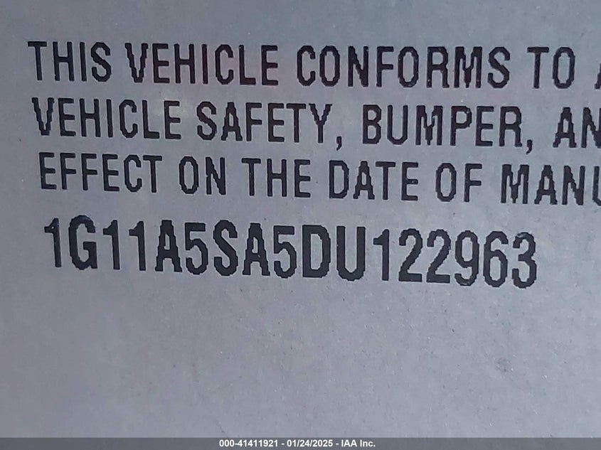 2013 CHEVROLET MALIBU 1FL - 1G11A5SA5DU122963