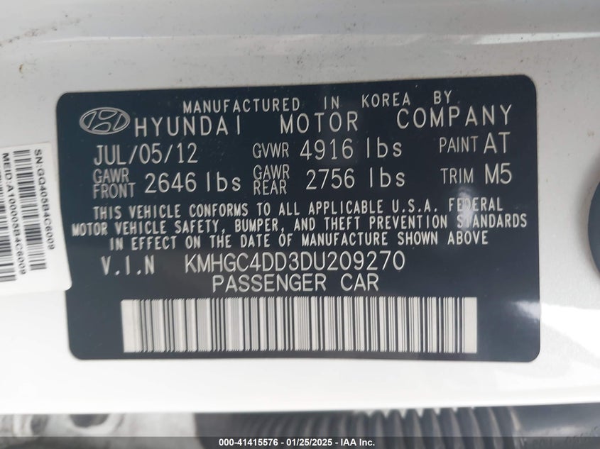 2013 HYUNDAI GENESIS 3.8 - KMHGC4DD3DU209270
