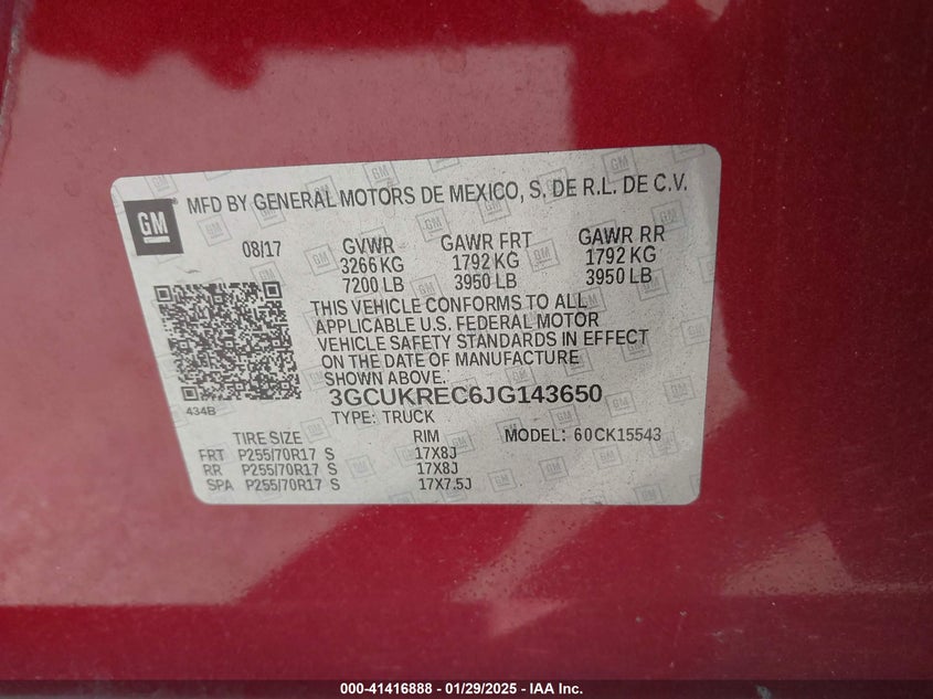 2018 CHEVROLET SILVERADO 1500 1LT - 3GCUKREC6JG143650