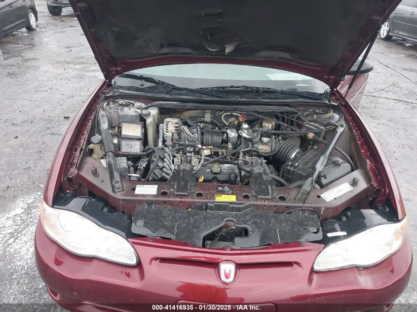 2001 Chevrolet Monte Carlo Ss VIN: 2G1WX15K319253951 Lot: 41416935