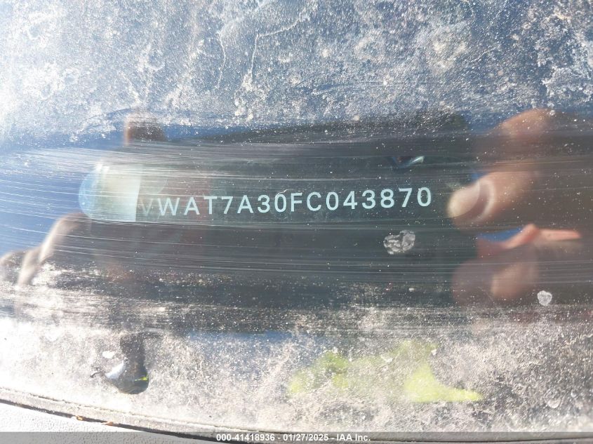 2015 Volkswagen Passat S VIN: 1VWAT7A30FCO43870 Lot: 41418936