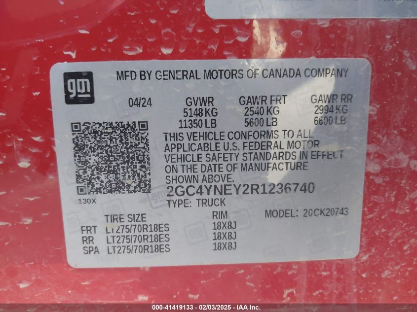 2024 Chevrolet Silverado 2500 - 2GC4YNEY2R1236740