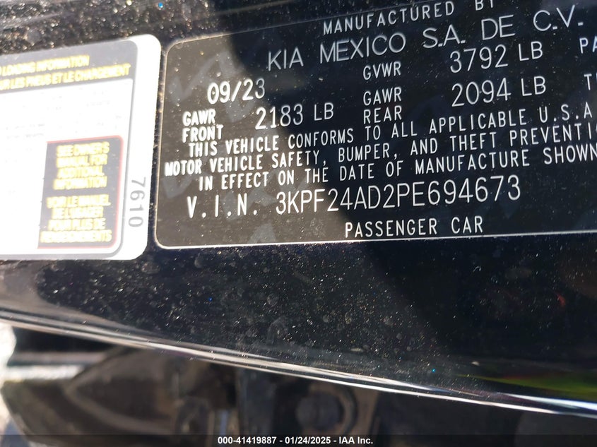 2023 KIA FORTE LXS - 3KPF24AD2PE694673