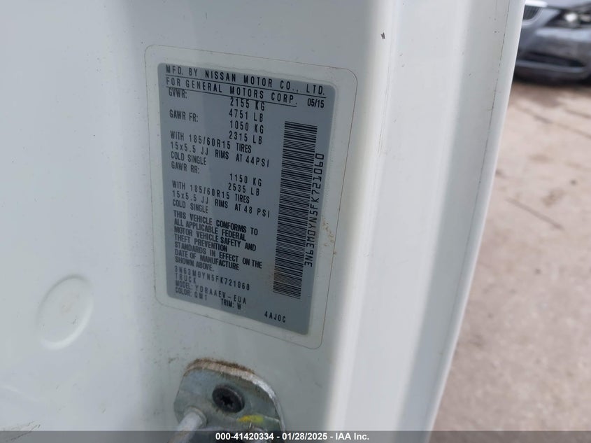 2015 CHEVROLET CITY EXPRESS 1LS - 3N63M0YN5FK721060