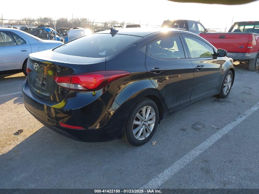 VIN KMHDH4AEXFU310097 2015 Hyundai Elantra, SE no.4