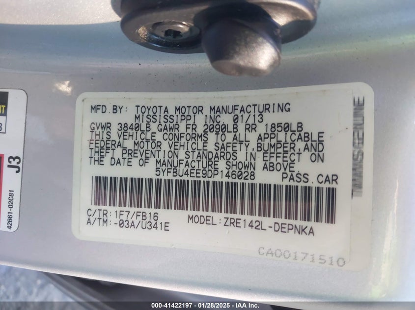 2013 TOYOTA COROLLA LE - 5YFBU4EE9DP146028