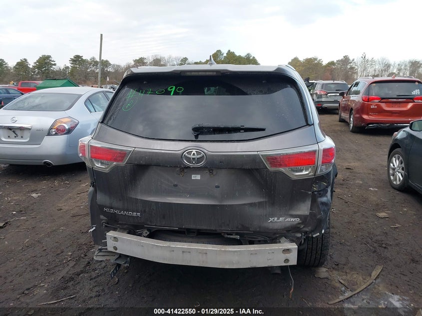 2016 TOYOTA HIGHLANDER XLE V6 - 5TDJKRFH3GS235080