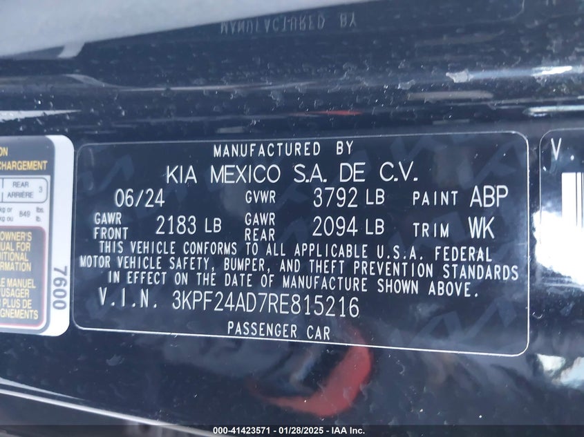 2024 KIA FORTE LX - 3KPF24AD7RE815216