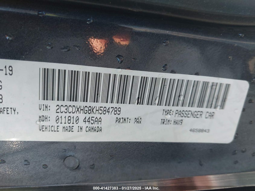 2019 DODGE CHARGER GT RWD - 2C3CDXHG8KH584789