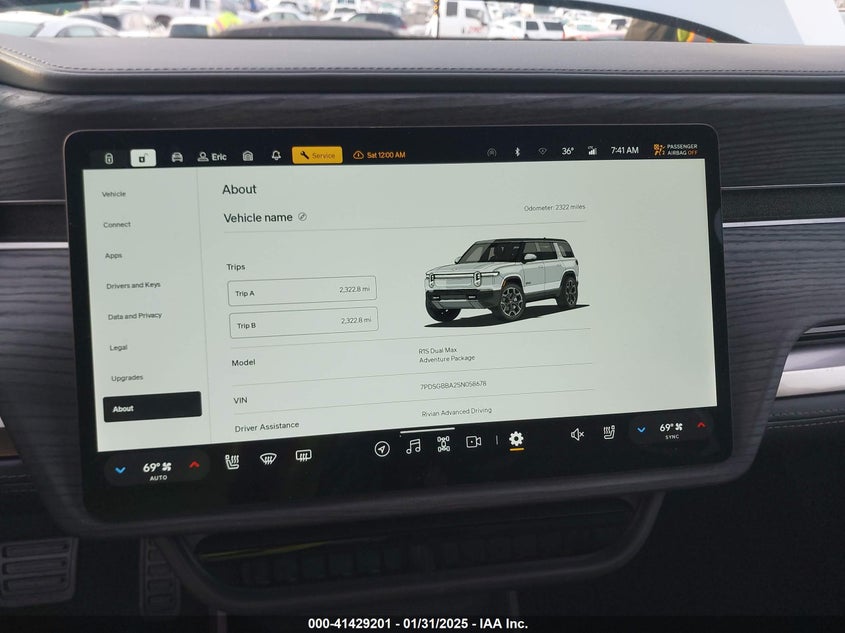 2025 RIVIAN R1S VIN: 7PDSGBBA2SN058678