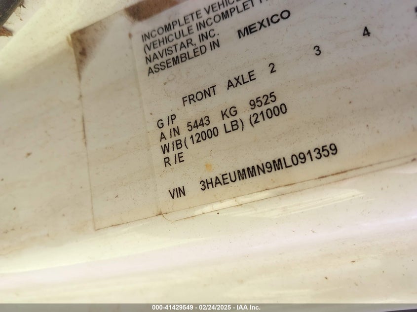 2020 International Mv607 VIN: 3HAEUMMN9L091359 Lot: 41429549