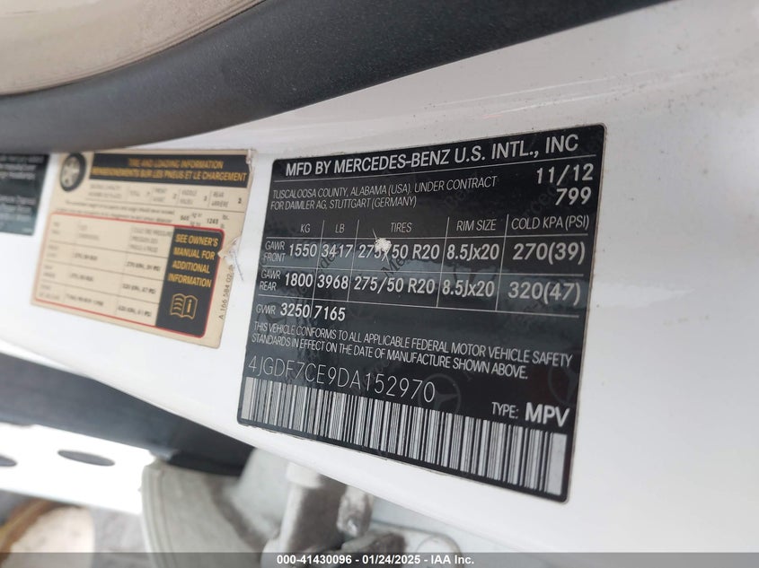 2013 MERCEDES-BENZ GL 450 4MATIC - 4JGDF7CE9DA152970