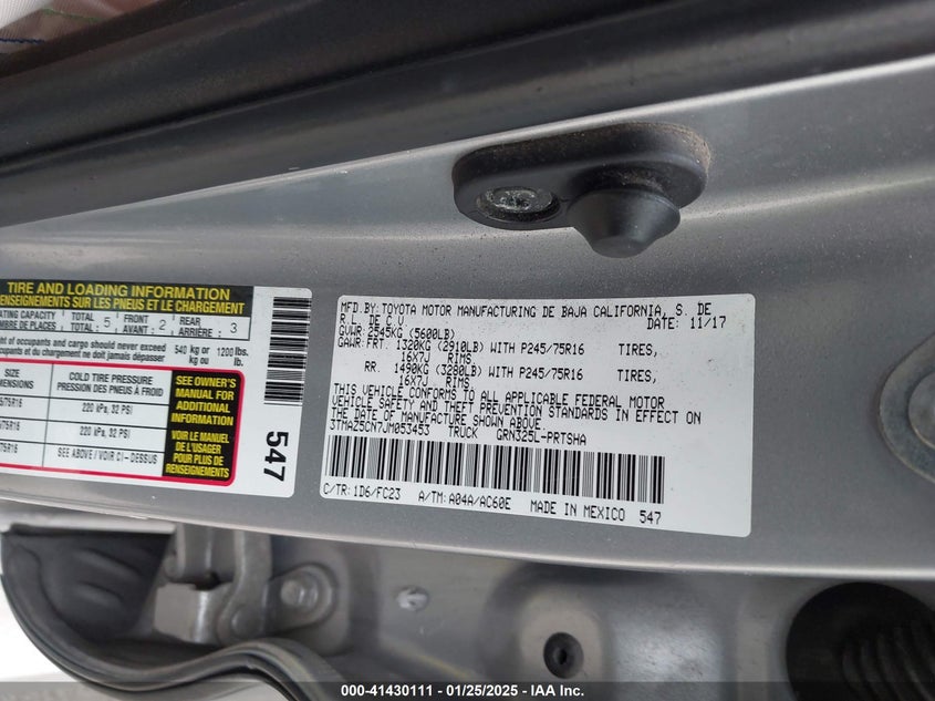 2018 TOYOTA TACOMA VIN: 3TMAZ5CN7JM053453