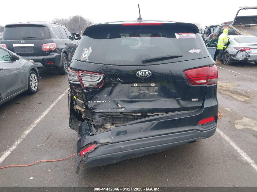 2019 Kia Sorento 2.4L Lx VIN: 5XYPG4A36KG575579 Lot: 41432346