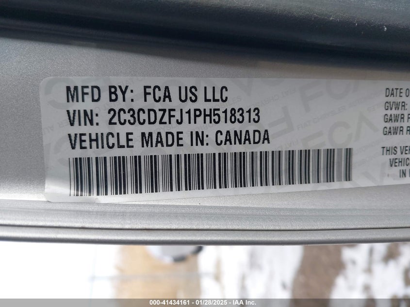 2023 DODGE CHALLENGER(VIN: 2C3CDZFJ1PH518313