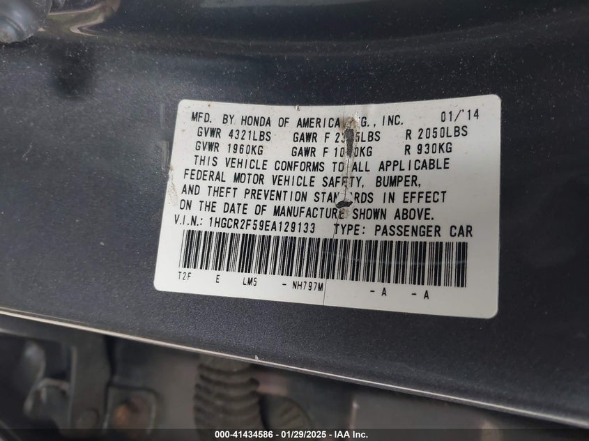 2014 HONDA ACCORD SPORT - 1HGCR2F59EA129133