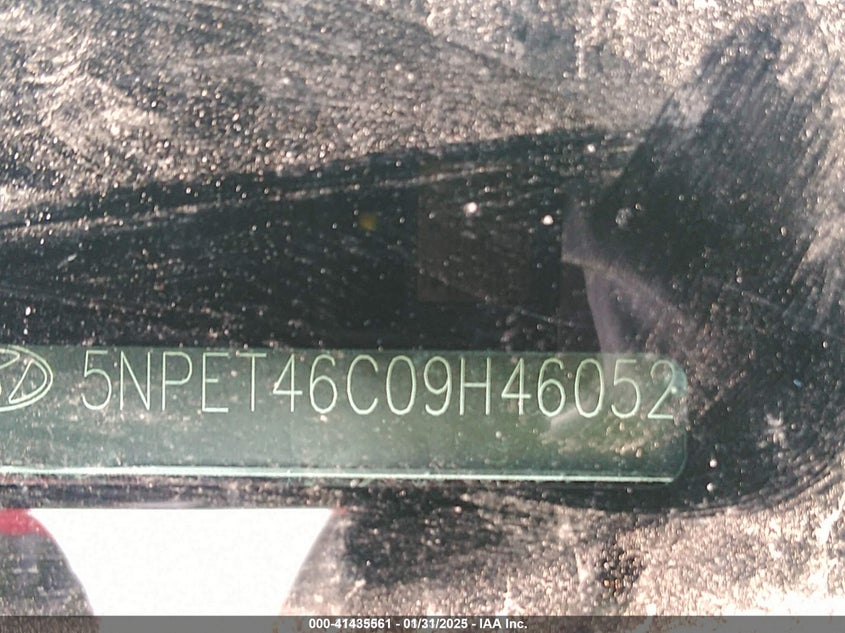 2009 Hyundai Sonata Gls VIN: 5NPET46C09H460524 Lot: 41435561