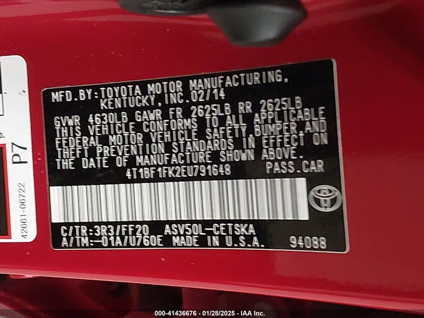 2014 TOYOTA CAMRY SE - 4T1BF1FK2EU791648