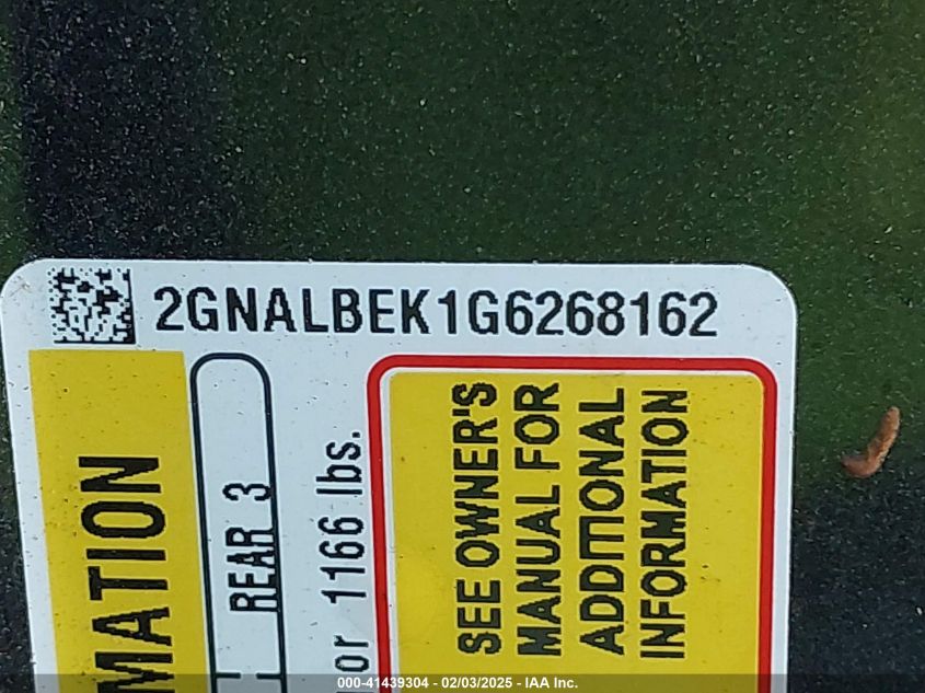 2016 Chevrolet Equinox Ls VIN: 2GNALBEK1G6268162 Lot: 41439304