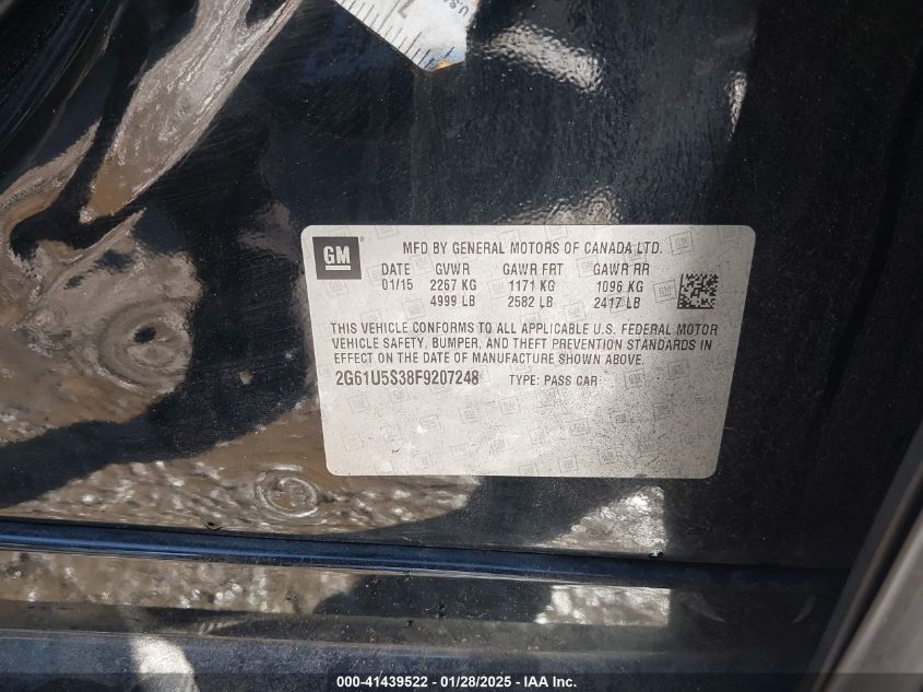 2015 Cadillac Xts W20 Livery Package VIN: 2G61U5S38F9207248 Lot: 41439522