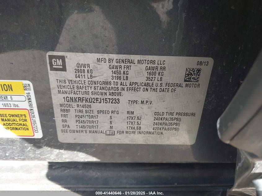 2014 CHEVROLET TRAVERSE LS - 1GNKRFKD2EJ157233