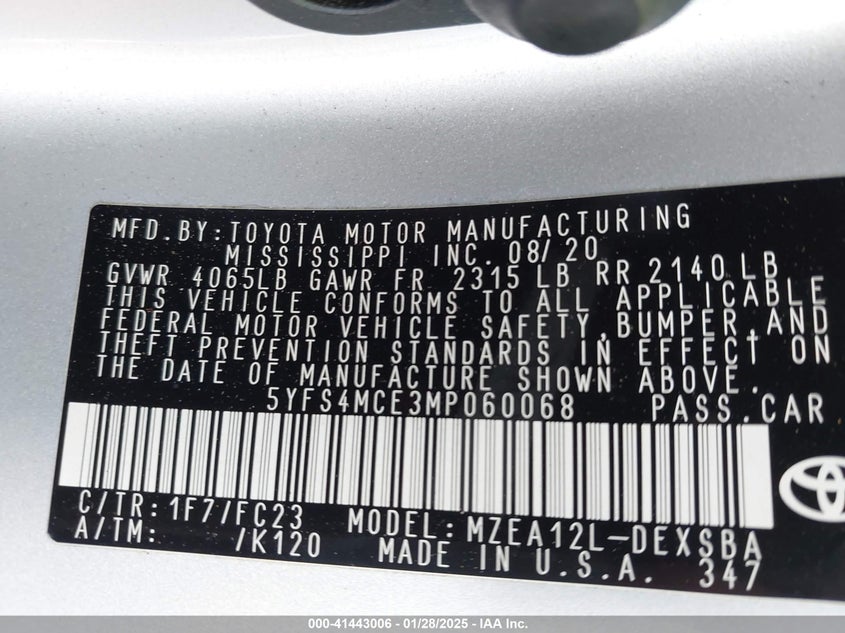 2021 TOYOTA COROLLA SE - 5YFS4MCE3MP060068