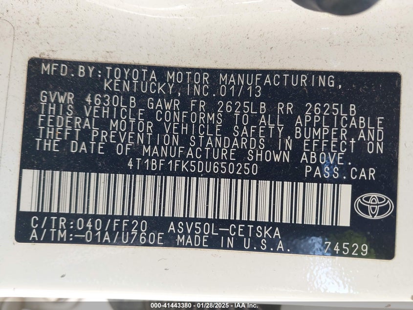 2013 TOYOTA CAMRY SE - 4T1BF1FK5DU650250
