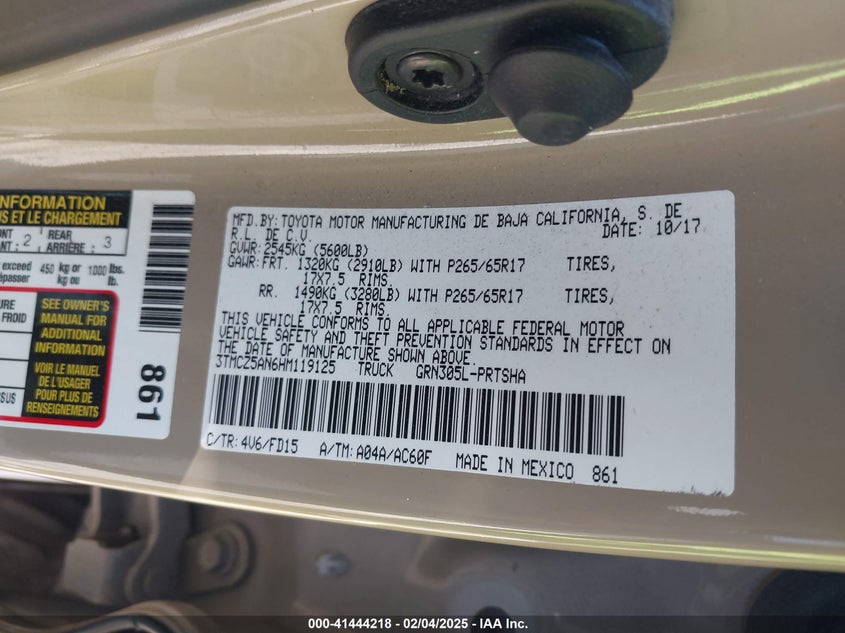 2017 TOYOTA TACOMA TRD SPORT - 3TMCZ5AN6HM119125