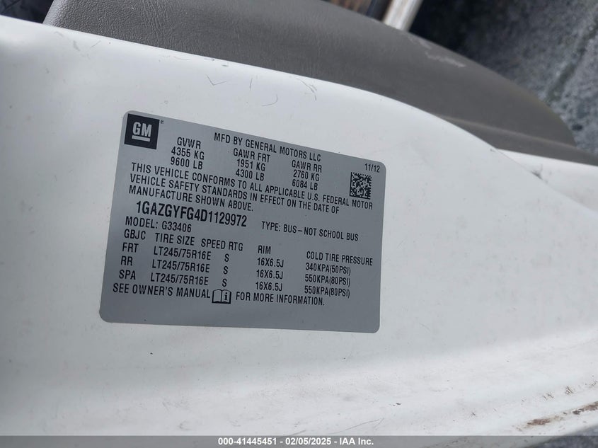 2013 CHEVROLET EXPRESS 3500 LT - 1GAZGYFG4D1129972