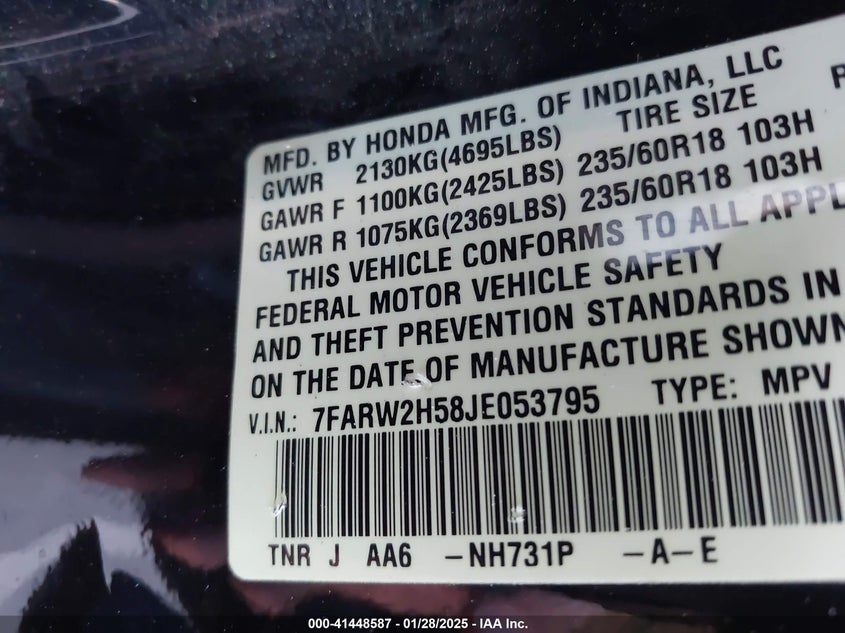 2018 HONDA CR-V EX - 7FARW2H58JE053795