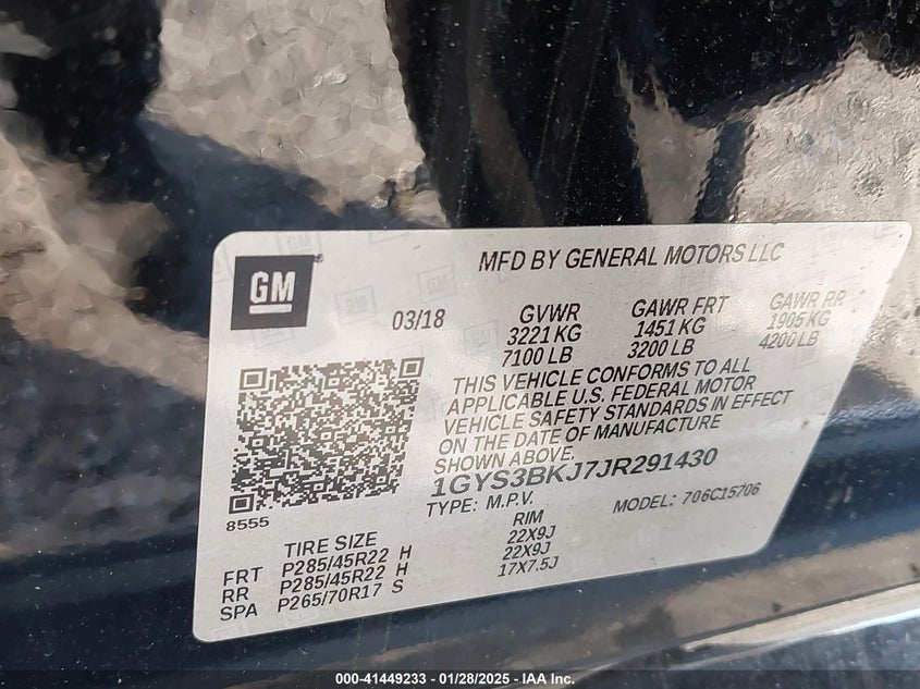 2018 CADILLAC ESCALADE LUXURY - 1GYS3BKJ7JR291430