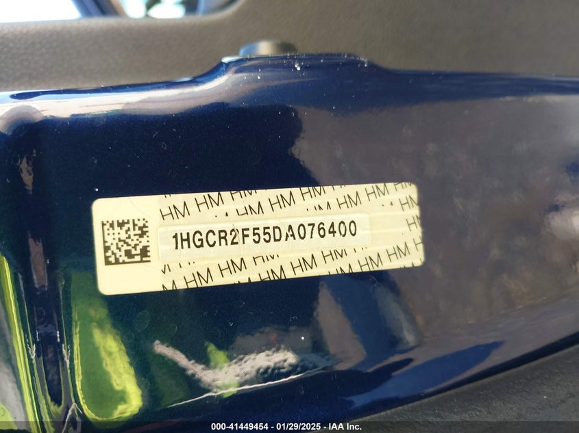 2013 HONDA ACCORD VIN: 1HGCR2F55DA076400