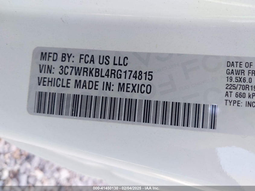 2024 RAM 4500 CHASSIS (VIN: 3C7WRKBL4RG174815