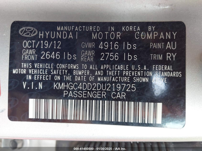 2013 HYUNDAI GENESIS 3.8 - KMHGC4DD2DU219725