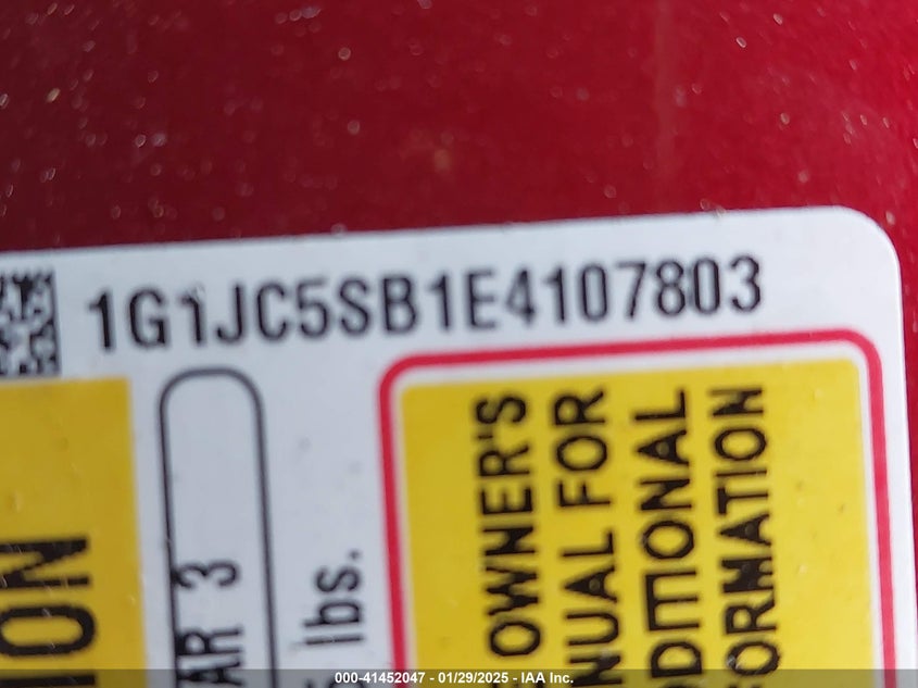 2014 CHEVROLET SONIC LT AUTO - 1G1JC5SB1E4107803