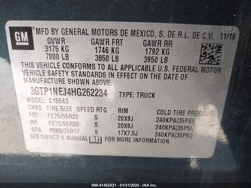 2017 GMC SIERRA 1500 SLT - 3GTP1NEJ4HG262234