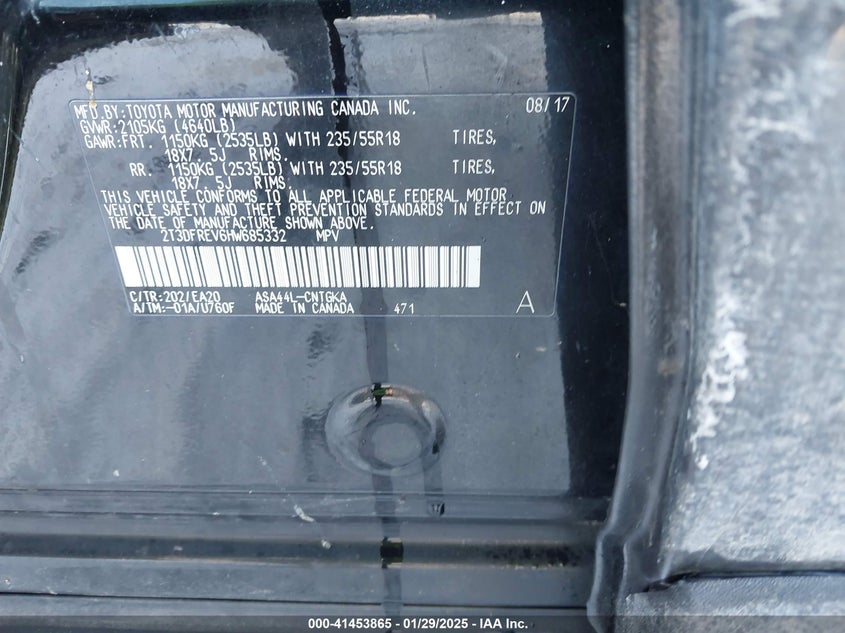 2017 TOYOTA RAV4 LIMITED - 2T3DFREV6HW685332