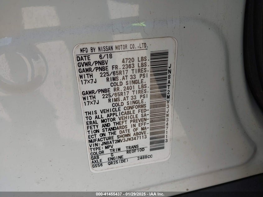 2018 NISSAN ROGUE SV - JN8AT2MV3JW347113