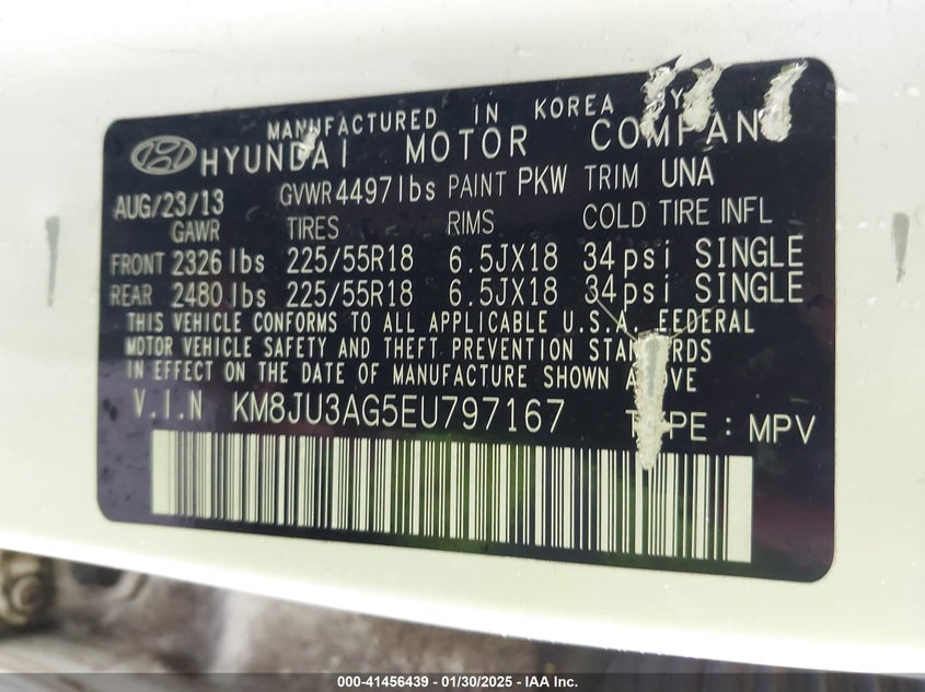 2014 HYUNDAI TUCSON LIMITED - KM8JU3AG5EU797167