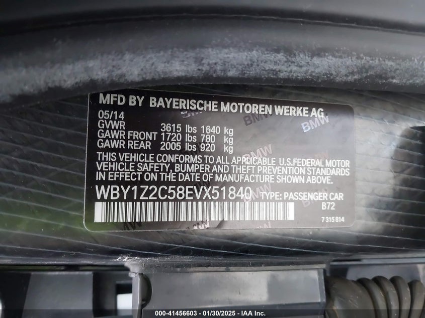 2014 BMW I3 - WBY1Z2C58EVX51840