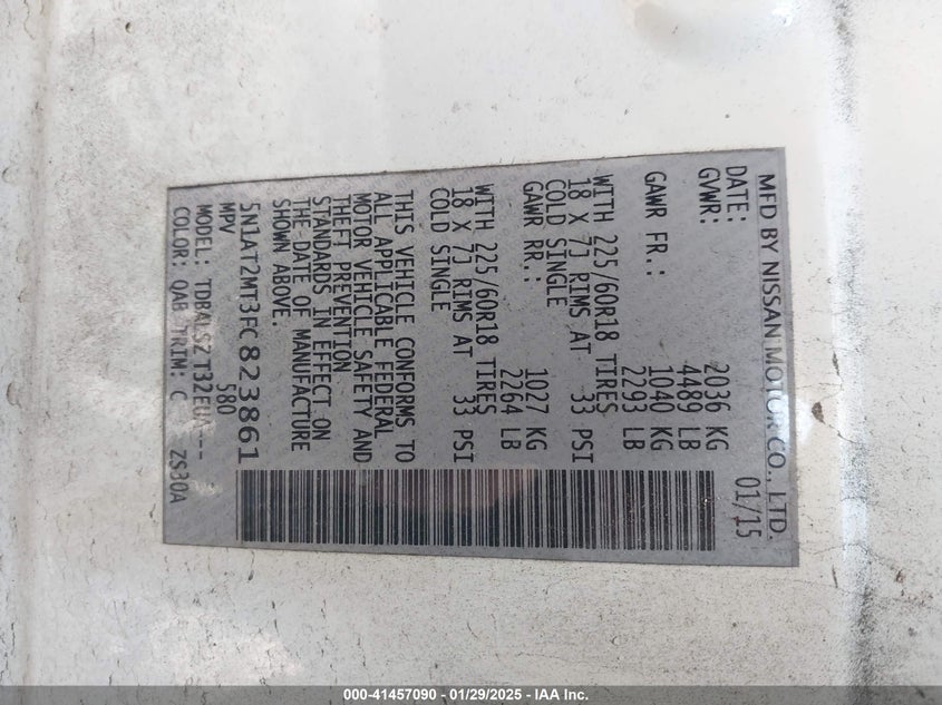 2015 NISSAN ROGUE SL - 5N1AT2MT3FC823861