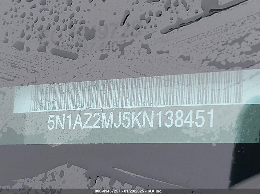 2019 NISSAN MURANO SV - 5N1AZ2MJ5KN138451