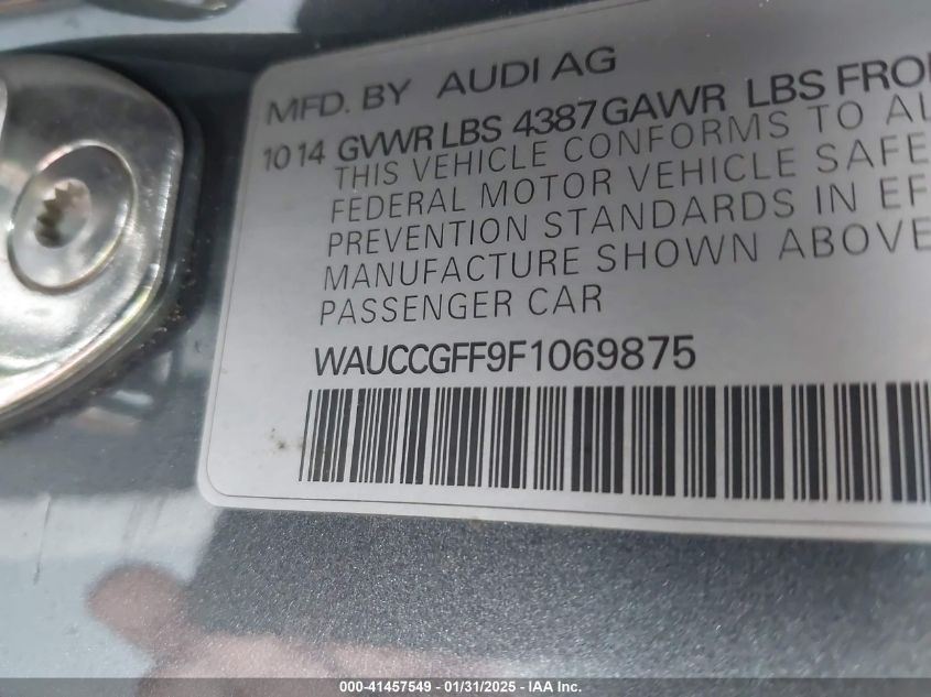 VIN WAUCCGFF9F1069875 2015 AUDI A3 no.9